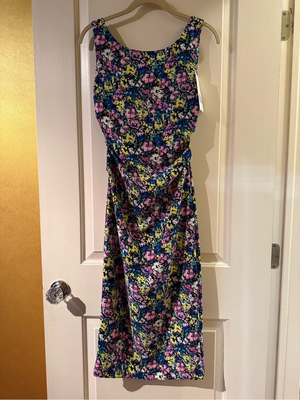 NWT - Zara Floral Midi Dress in Blue, Pink & Yellow